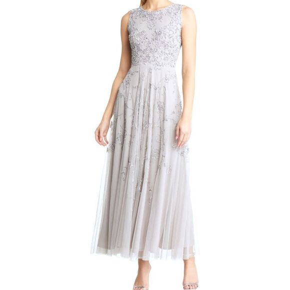 PISSARRO NIGHTS Brown Mocha Gown Beaded Mesh With Jacket Size 2 NWT - Picture 15 of 16